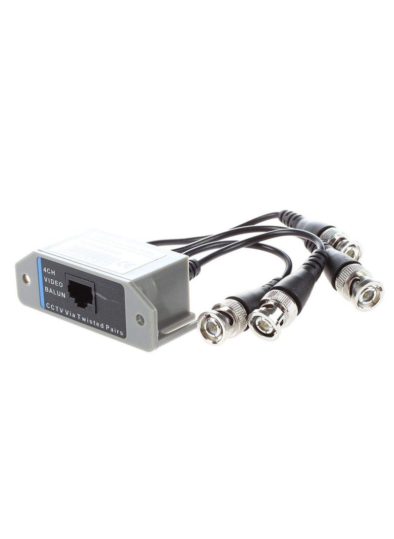 Excefore - For New CCTV 4 Channel Passive UTP Transmitter Video Balun BNC Male To UTP RJ45 CAT5 - Image 1