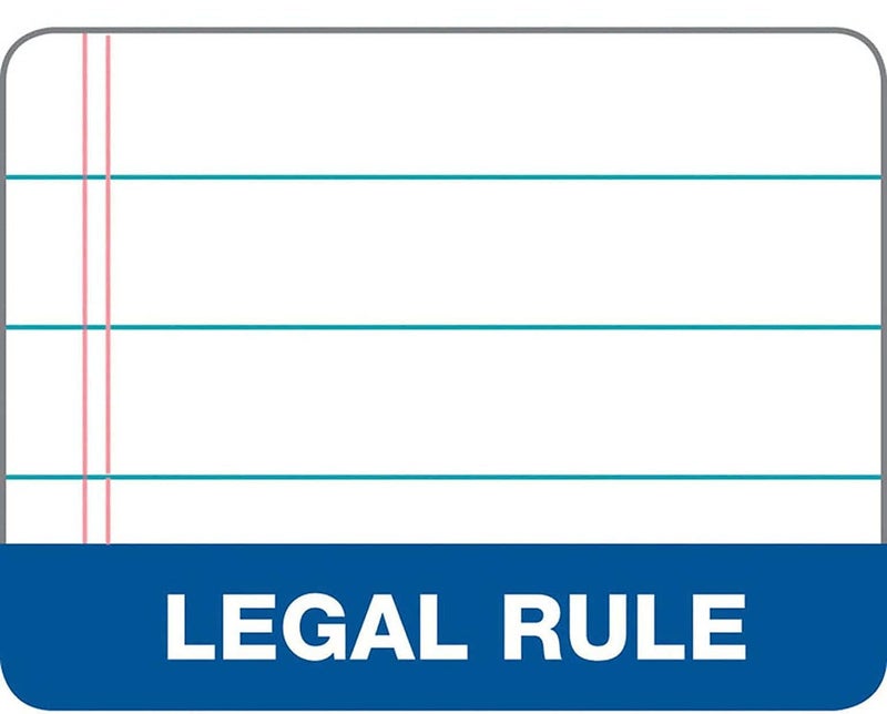 TOPS توبس دفاتر الكتابة القانونية، لاصق من الأعلى، 8-1/2" × 11"، قواعد قانونية، 50 ورقة، 12 عبوة (7523) - Image 4