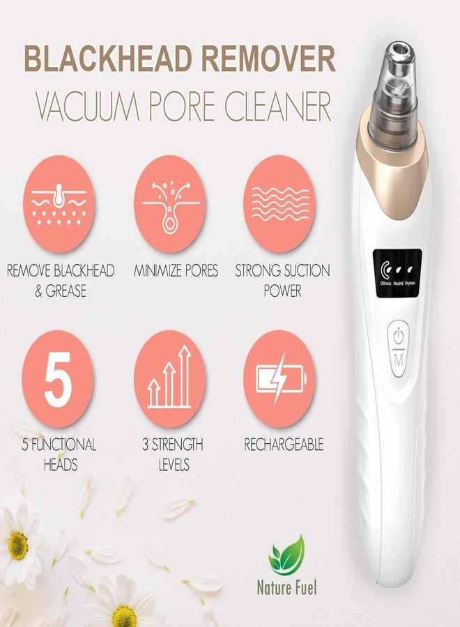 Rechargeable Blackhead Remover & Facial Pore Cleaner - 5 Suction Levels, 5 Replaceable Heads, USB Rechargeable, Deep Cleansing for All Skin Types - Image 2
