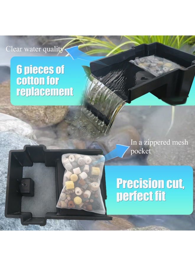 PurifyLogix 7PCS Pond Filter Media for Pond BOSS Waterfall Spillway, 6 Koi Pond Filter Pad Fine& 1 Pack Ceramic Rings, Reusable Ultra-Durable Fish Pond Filter Material - Image 3