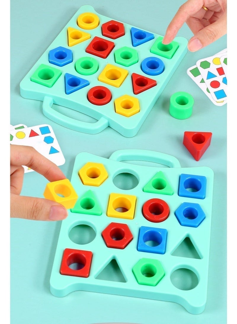 Geometric Shape Matching Puzzle - Educational Board for Toddlers, Shape Recognition & Pairing Game, Early Learning Montessori Toy for Kids Ages 4-6 - Image 3