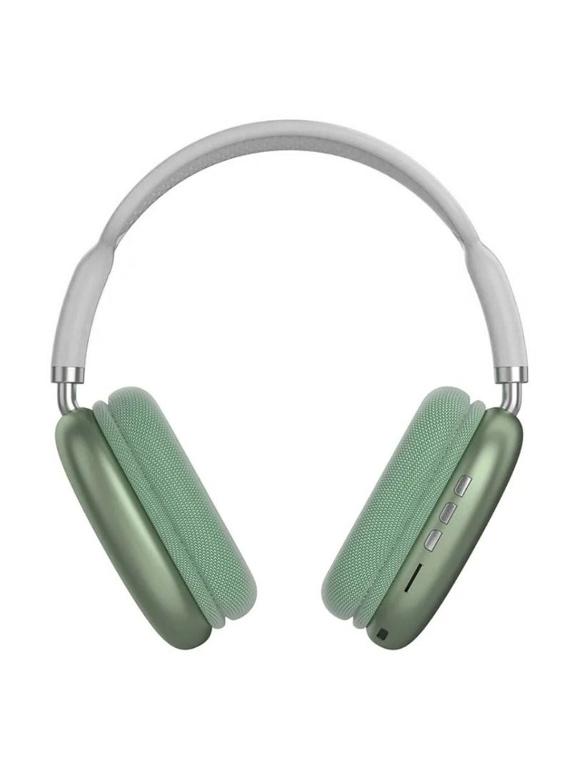 Yuwell - P9 Bluetooth Wireless Headset Over-Ear Headphone With Mic Green - Image 1