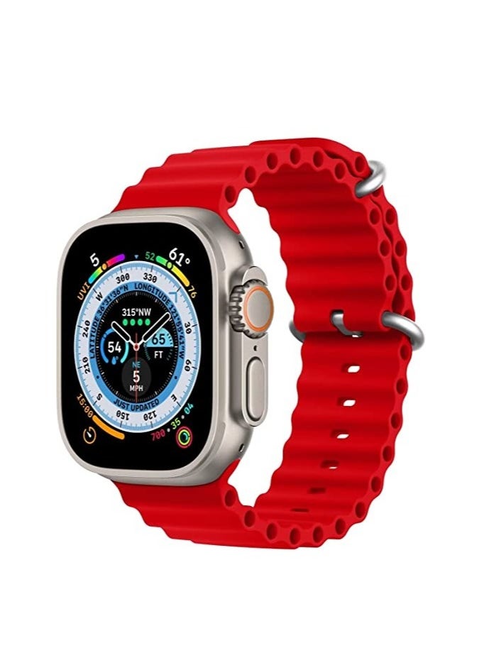 ELTRAZONE Ocean Band Compatible with Apple Watch Ultra Band Men Women, Adjustable 49mm/45mm/44mm/42m Loop Sport Fluoroelastomer Breathable for Apple Watch Ultra iWatch Series 8  - Image 1