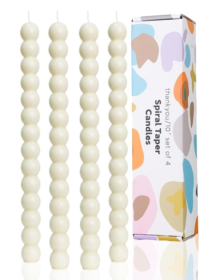 LPUSA Ivory Taper Candles Stick Dripless Tall Taper Candle for Holiday Wedding Party Wax Unscented Dinner Candle Dripless,Christmas Gift H 10 Inch, 4pcs（Ivory-C-new） - Image 1