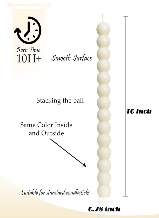 LPUSA Ivory Taper Candles Stick Dripless Tall Taper Candle for Holiday Wedding Party Wax Unscented Dinner Candle Dripless,Christmas Gift H 10 Inch, 4pcs（Ivory-C-new） - Image 2
