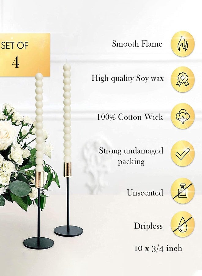 LPUSA Ivory Taper Candles Stick Dripless Tall Taper Candle for Holiday Wedding Party Wax Unscented Dinner Candle Dripless,Christmas Gift H 10 Inch, 4pcs（Ivory-C-new） - Image 3