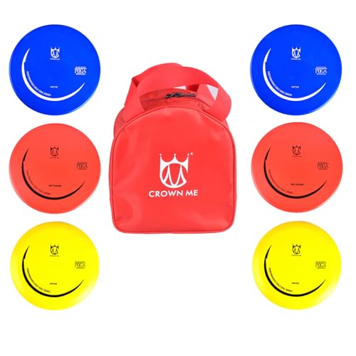 CROWN ME PDGA Approved Disc Golf Set with 6 Discs and Starter Disc Golf Red Bag – Fairway Driver, Mid-Range, Putter Disc - Image 2