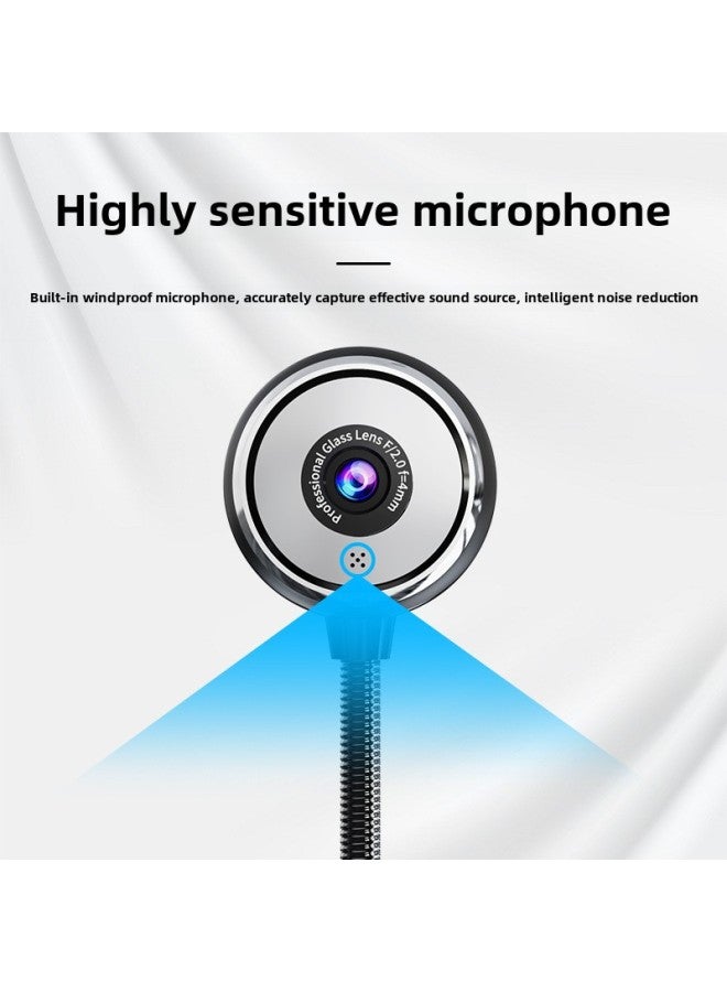 HD Computer Camera Desktop Notebook Home Usb External Network Class Dedicated Photography Headband Microphone-Color:Upgraded 1080p  - Image 4