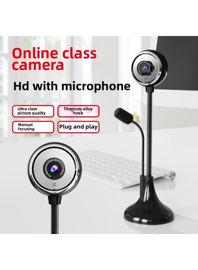 HD Computer Camera Desktop Notebook Home Usb External Network Class Dedicated Photography Headband Microphone-Color:Upgraded 1080p  - Image 2