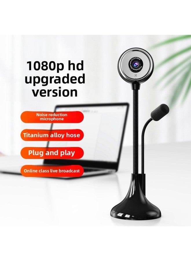 HD Computer Camera Desktop Notebook Home Usb External Network Class Dedicated Photography Headband Microphone-Color:Upgraded 1080p  - Image 1