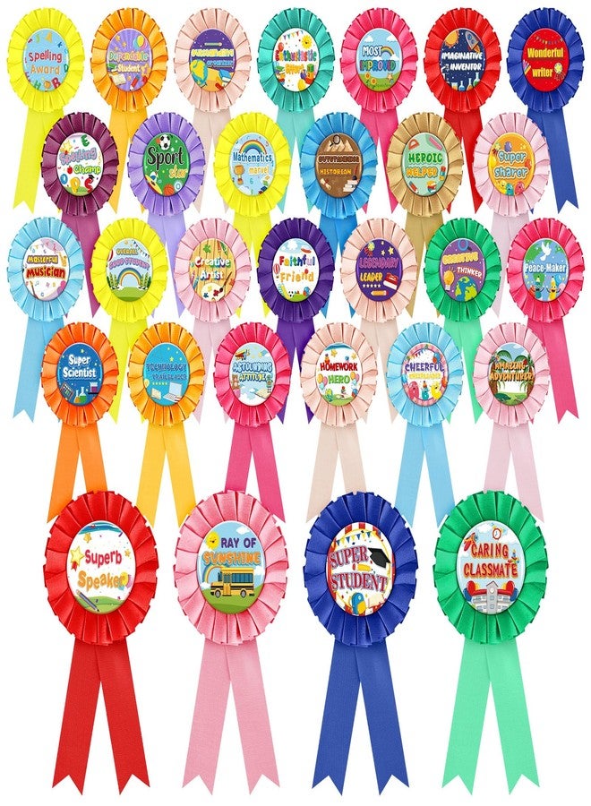 Landical 30 Pcs Kindergarten Graduation Award Rosette Ribbons for Students End of School Year Certificates Preschool Achievement Award Graduation Gifts for Kindergarten Preschool Pre-k Kids Classroom - Image 1