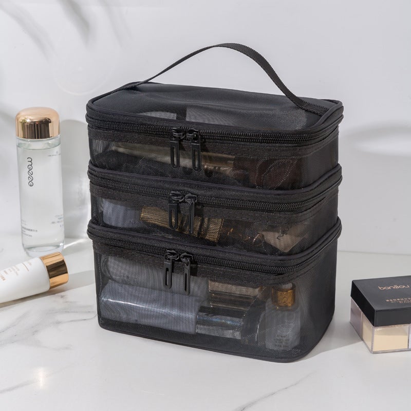 Multifunctional Simple Toiletry Bag Portable Large Capacity Cosmetic Bag Palace Style Cosmetic Storage Bag Small Printable Logo - Image 1