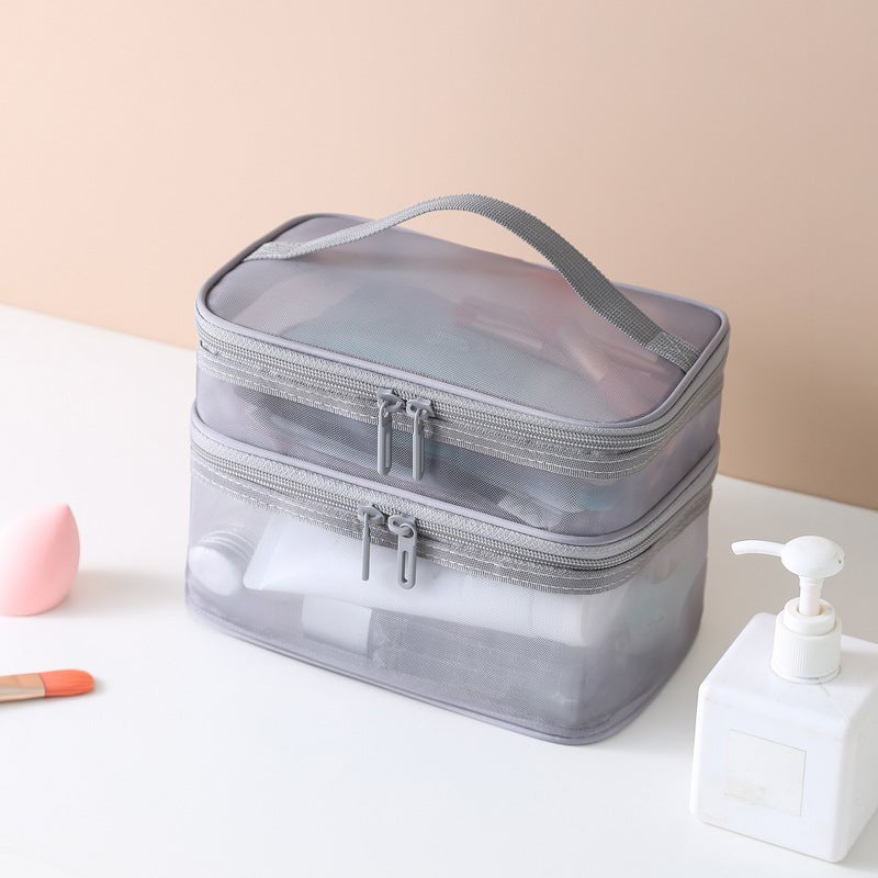 Multifunctional Simple Toiletry Bag Portable Large Capacity Cosmetic Bag Palace Style Cosmetic Storage Bag Small Printable Logo - Image 3