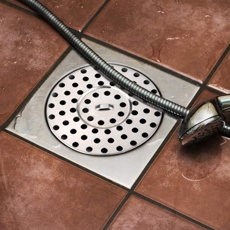 Shower Base, 9 x 9 x 1.8.5 cm in Diameter, Round Shower Floor Drain Made of Stainless Steel, Balcony Floor Drainage Channel - Image 5