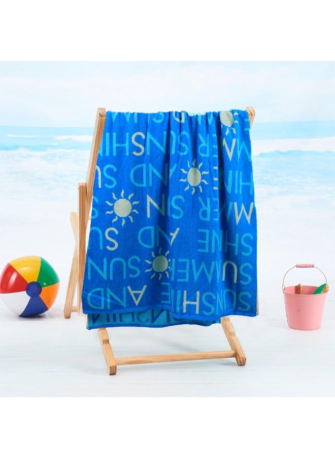 BYFT Jacquard Beach Towel (86x162 cm) 390 Gsm Sunshine and Summer Cotton-Set of 1 - Image 1