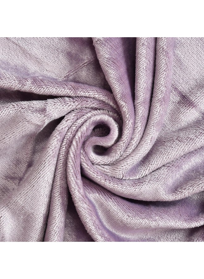 Subtlespreads Premium Solid Flannel Velvet Warm Elastic Fitted Bedsheets King Size with 2 Pillow Covers 72" x 78" - Bedsheets for Double Bed Winter Season (Pastel Purple) - Image 3