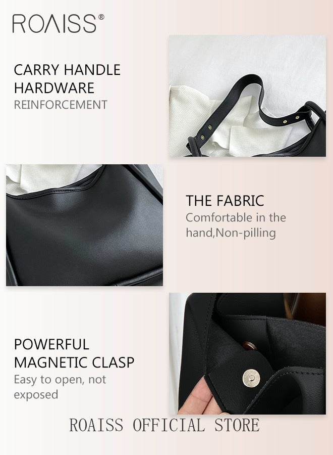 roaiss Women Stylish Bag with Magnetic Buckle, Large Capacity Shoulder Bag with Adjustable Strap, Elegant Chic Crossbody Bag for Ladies, Ideal for Dating, Shopping and Everyday Use - Image 4