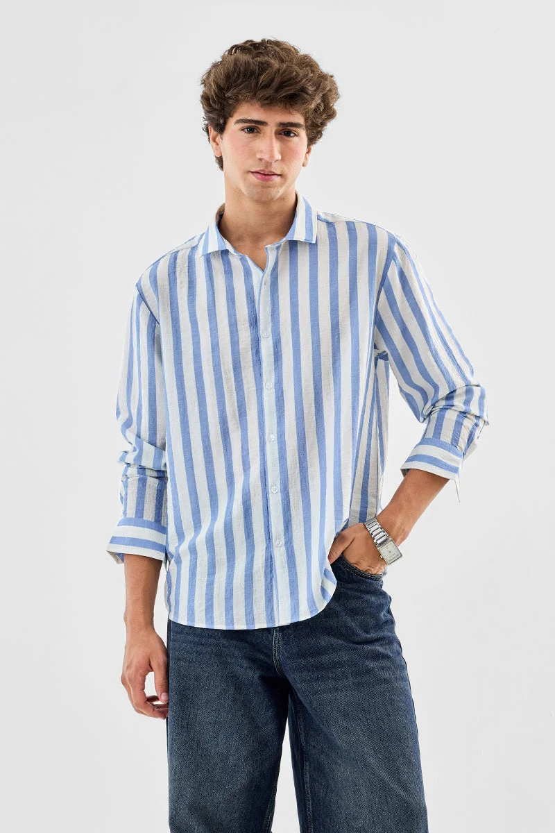 سنيتش قميص مخطط بقصة عادية