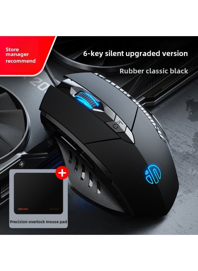 Infik PW1 Wired Mouse Mute Game E-Sports Mechanical Macro Office Usb Desktop Laptop Special-Color:✅ 6-button Upgraded Version Classic Black + Mouse Pad-Interface:Official Standard  - Image 1