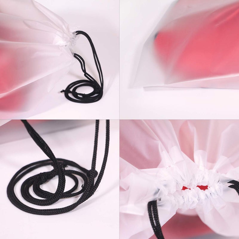 TENABORT Set of 12 Portable Translucent Shoe Bags for Travel Large Clear Shoes Pouch Storage Organizer with Drawstring for Men and Women - Image 4