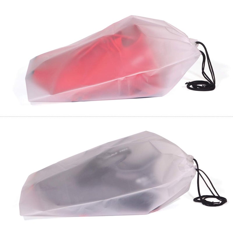 TENABORT Set of 12 Portable Translucent Shoe Bags for Travel Large Clear Shoes Pouch Storage Organizer with Drawstring for Men and Women - Image 5
