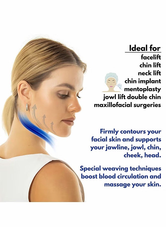 MXN Post Surgery Neck and Chin Compression Wrap Bandage for Women, Face Slimmer Jowl Tightening Face Lifting etc (L)  - Image 3
