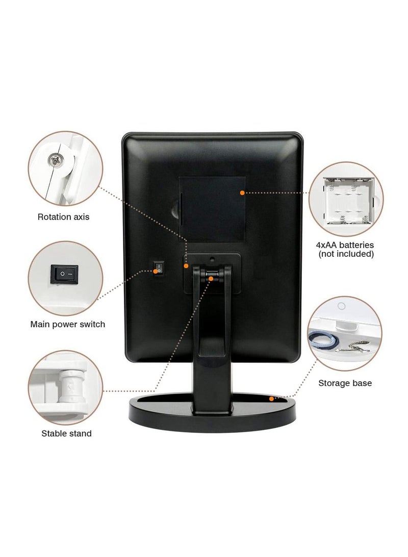 Makeup Mirror with Lights, Lighted Vanity Makeup Mirror with Color Setting, 360 Degree Adjustable Rotation Travel Light up Mirror (Black) - Image 3