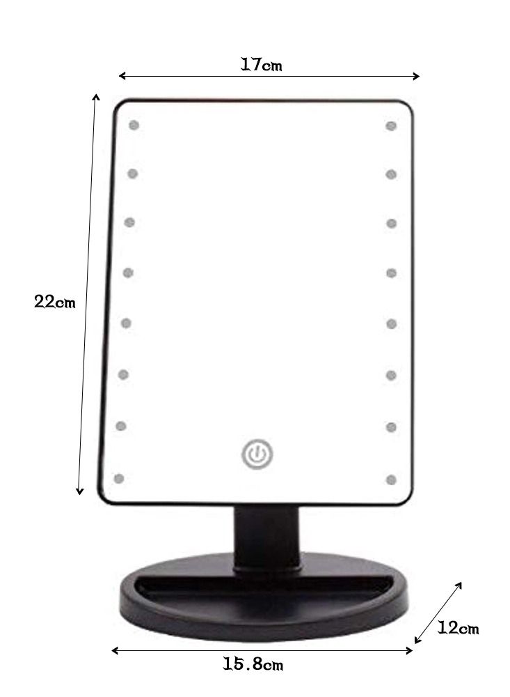 Makeup Mirror with Lights, Lighted Vanity Makeup Mirror with Color Setting, 360 Degree Adjustable Rotation Travel Light up Mirror (Black) - Image 2