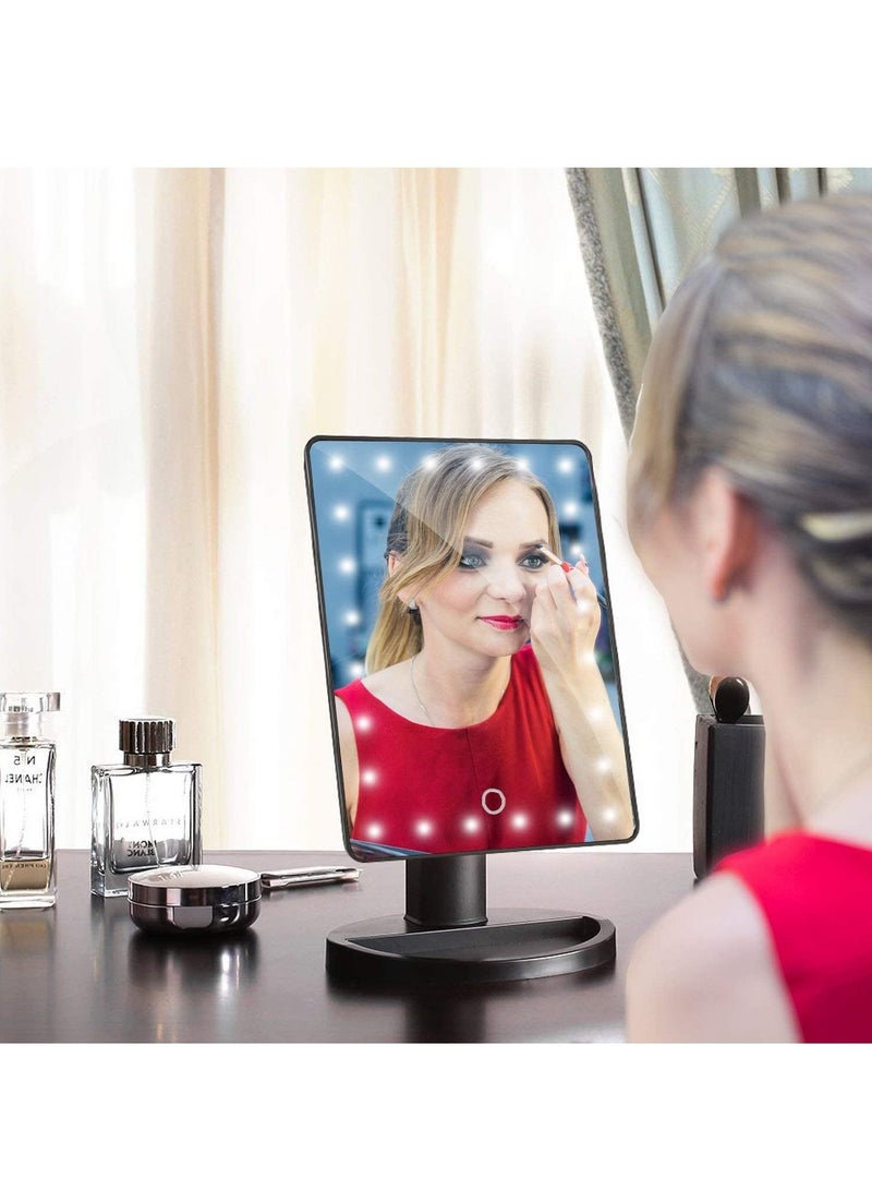 Makeup Mirror with Lights, Lighted Vanity Makeup Mirror with Color Setting, 360 Degree Adjustable Rotation Travel Light up Mirror (Black) - Image 5