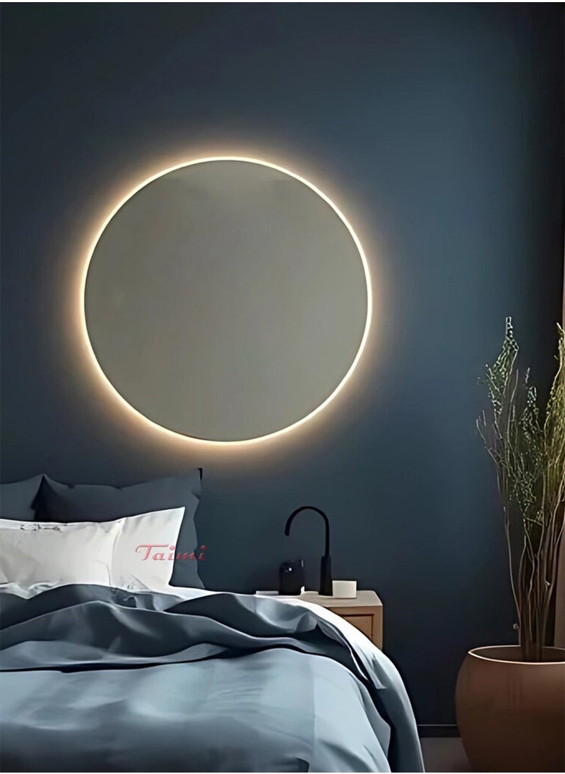 Furniture Factory Round Makeup Mirror, 70 x 70 cm LED Lighted Vanity Mirror for the Perfect Makeup Experience and a Modern Decorative Touch  - Image 1