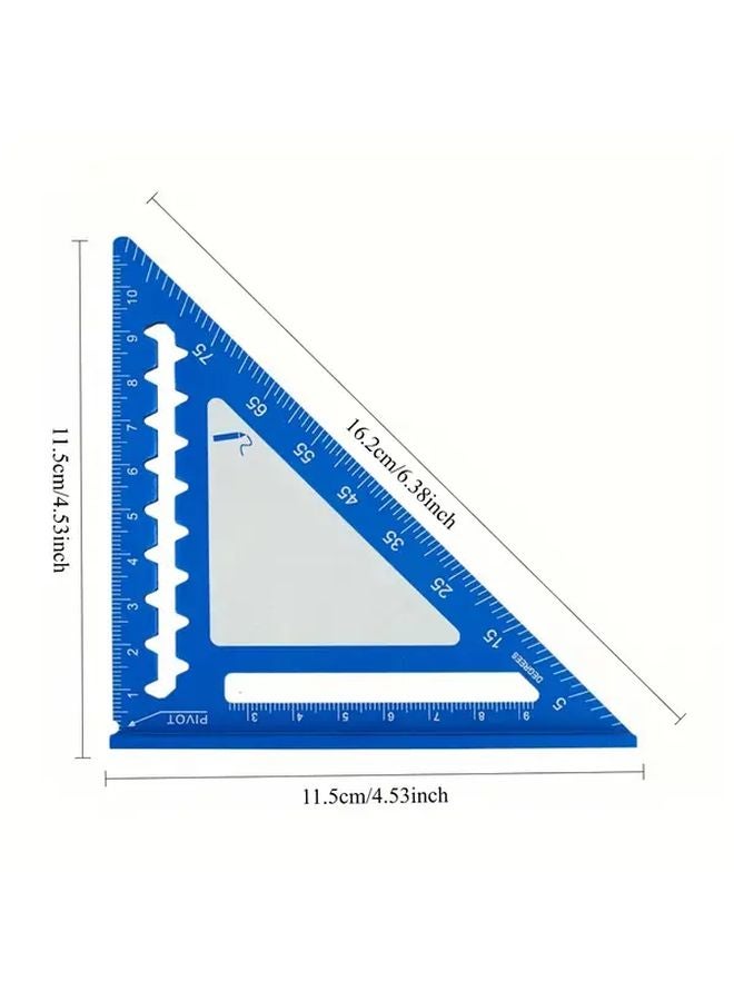 Mini Triangle Ruler 4 Inch Metric Set Square 90 Degree Angle cm Inch Scale Woodworking - Image 1
