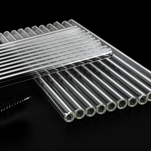 Worldity 20Pcs 12 Inch Long Glass Borosilicate Blowing Tubes, Industrial Glass Tubes for Glass Blowing 12mm OD, 8mm ID, 2mm Thick Wall Clear Glass Pipe with 4 Cleaning Brush for Laboratory Experiment - Image 4