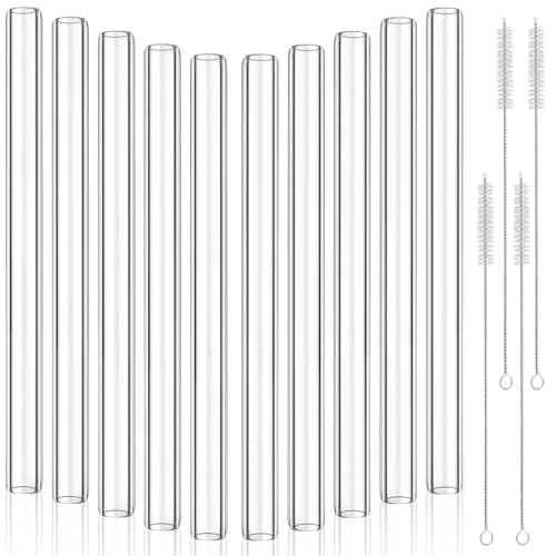 Worldity 20Pcs 12 Inch Long Glass Borosilicate Blowing Tubes, Industrial Glass Tubes for Glass Blowing 12mm OD, 8mm ID, 2mm Thick Wall Clear Glass Pipe with 4 Cleaning Brush for Laboratory Experiment - Image 1