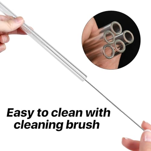 Worldity 20Pcs 12 Inch Long Glass Borosilicate Blowing Tubes, Industrial Glass Tubes for Glass Blowing 12mm OD, 8mm ID, 2mm Thick Wall Clear Glass Pipe with 4 Cleaning Brush for Laboratory Experiment - Image 5