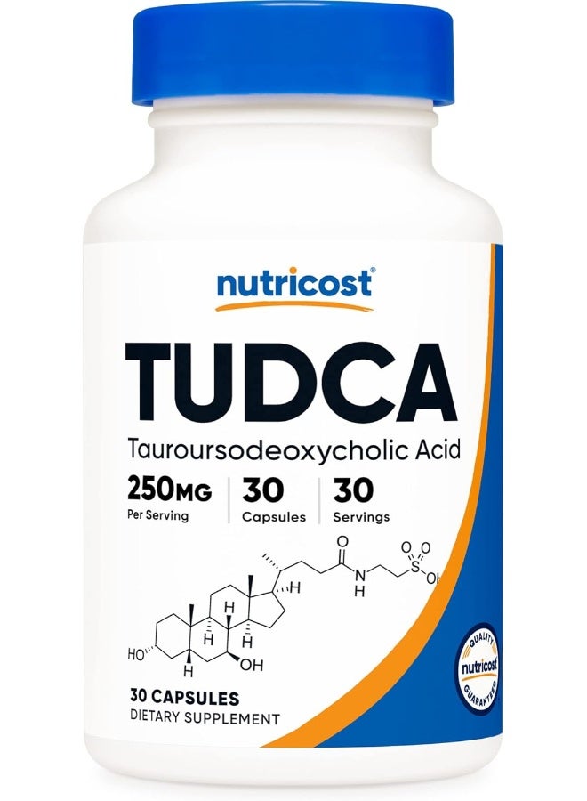 Nutricost Tudca 250Mg 30 Capsules Tauroursodeoxycholic Acid Gluten Free Non-Gmo - Image 1