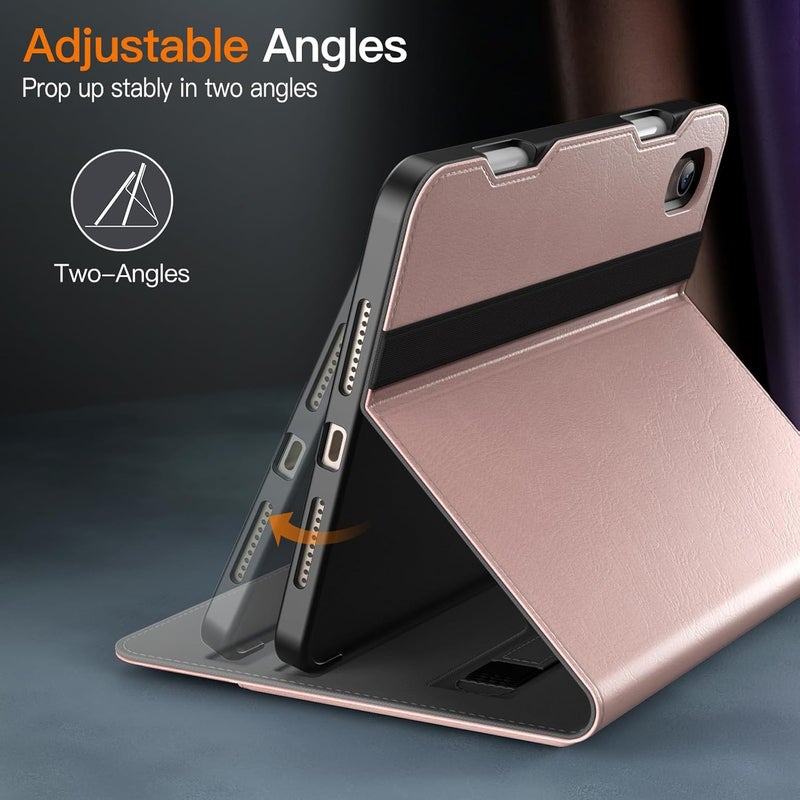 Jetech Case For Ipad Mini A17 Pro, 2024 Model, 7Th Generation / Mini 6 2021 Model, 6Th Generation , Pu Leather Business Folio Protective Tablet Cover With Pencil Holder & Pocket Rose Gold - Image 4