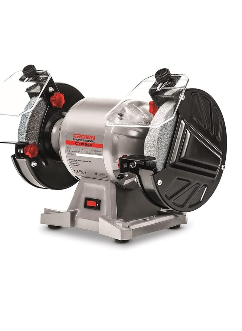 Crown ct13546 bench grinder, 6 inch, 150 mm - 250 watt - Image 1