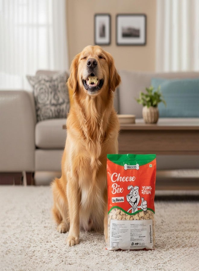 Snackers Cheese Bix Dog Biscuits 900g | Crunchy Cheese-Flavoured Treats for Dogs of All Breeds | Tasty Training Snack | Promotes Dental Health | Made in India - Image 2