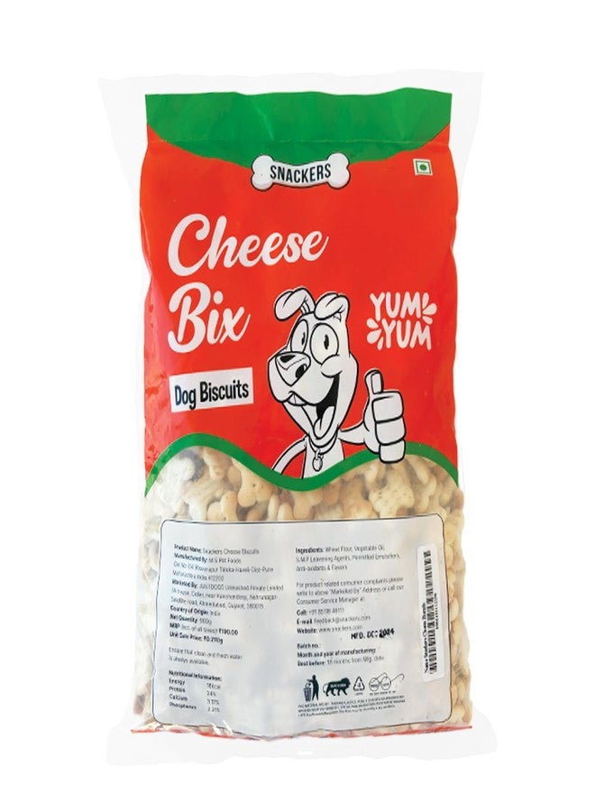 Snackers Cheese Bix Dog Biscuits 900g | Crunchy Cheese-Flavoured Treats for Dogs of All Breeds | Tasty Training Snack | Promotes Dental Health | Made in India - Image 4