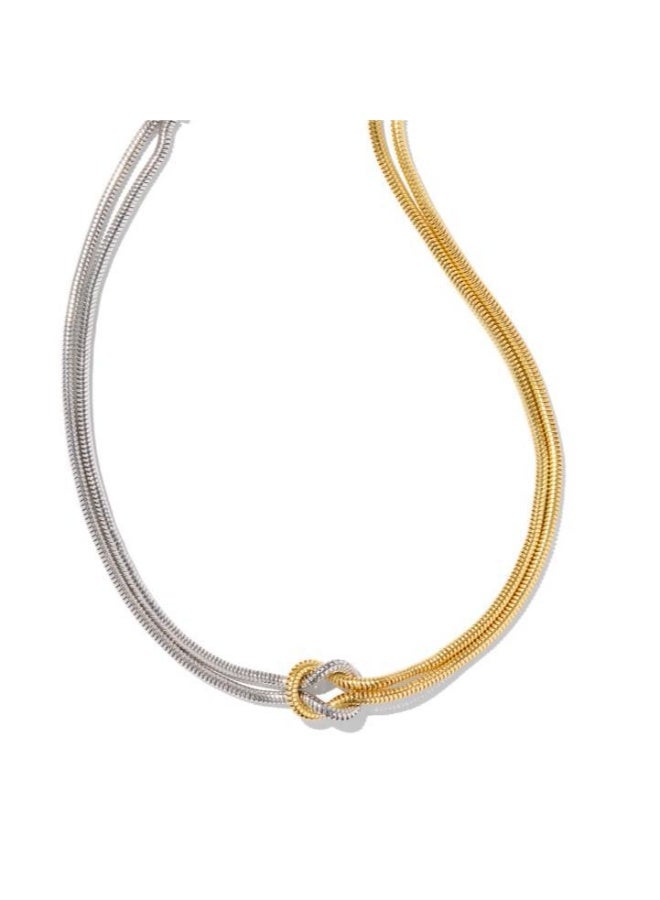 AuliceVerse Stainless Steel Two-Tone Snake Chain Bracelet - Hand-Knotted Bicolor Couples Bracelet for Men & Women, Valentine's Day Gift - Image 3