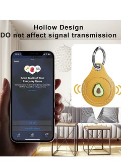 Y&D AirTags Case KASTWAVE 2 PCS Genuine Leather AirTag Keychain Cover, Cute Airtags Cover with Anti-Lost Adjustable Portable Tracker Holder Anti-Scratch Lightweight Skin - Fruit  - Image 5