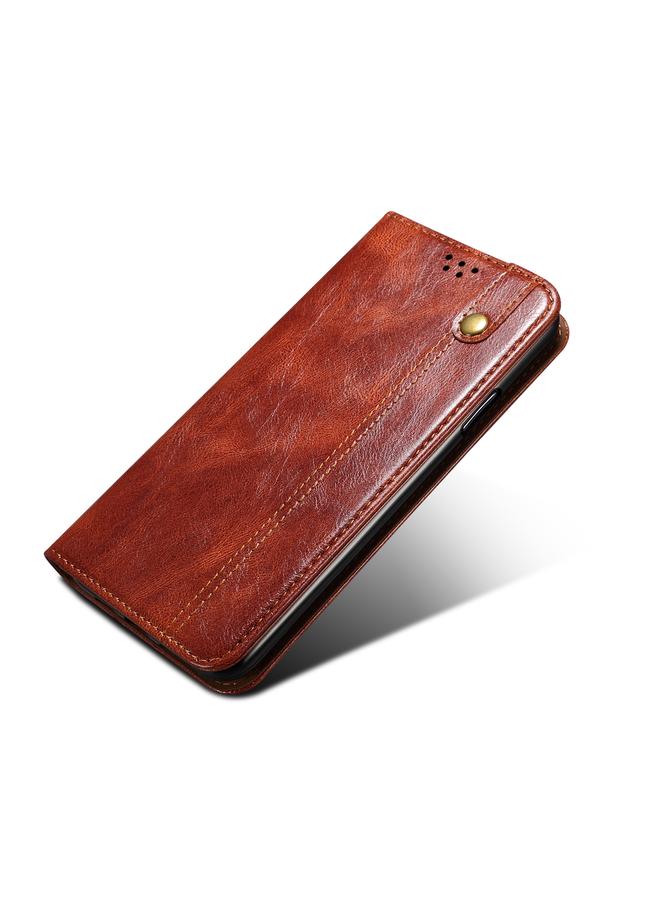 زبون جراب لهاتف iPhone 13 mini مصنوع من الجلد بتصميم بسيط من الشمع بتصميم حصان مجنون مع فتحات للبطاقات ومحفظة - Image 3