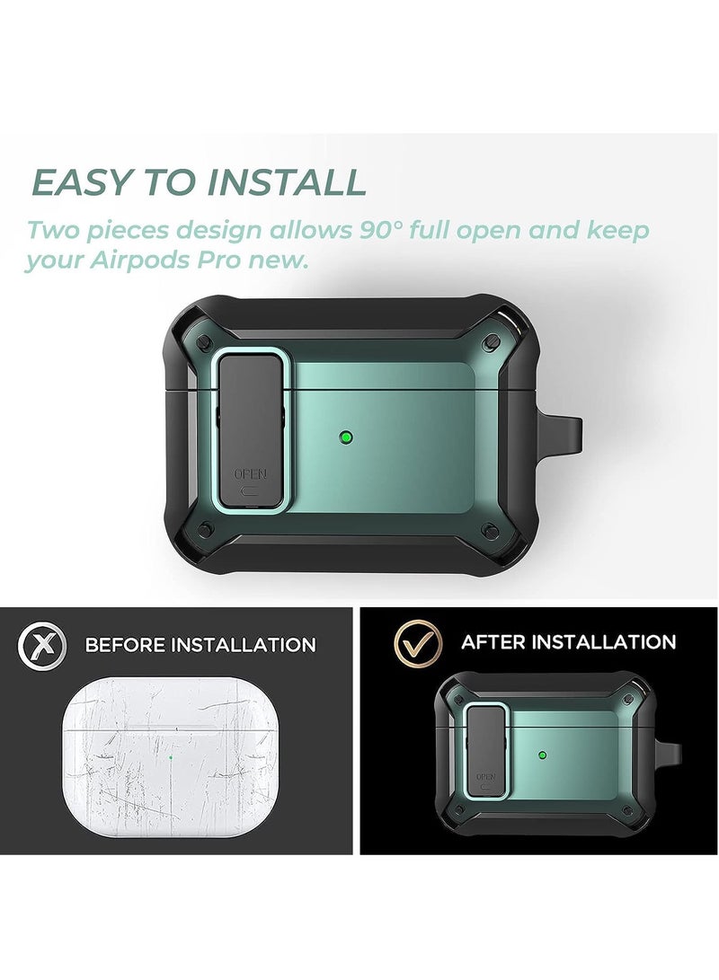 Upgraded [Secure Lock] Armor Airpod Pro Case, Fibuntun Shockproof AirPods Pro Cover Cool iPod Pro Case Designed for Apple Air Pod Wireless Pro Cases for Men Women - Image 5