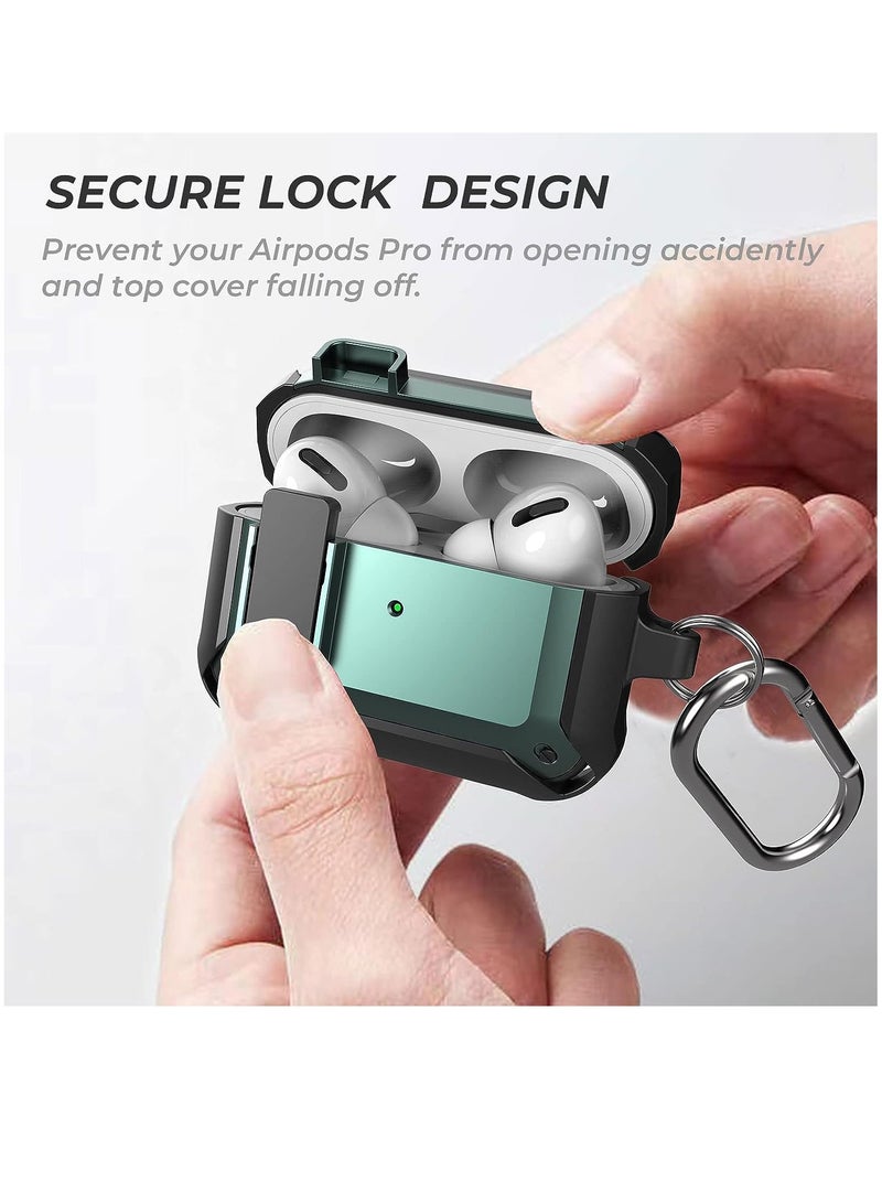 Upgraded [Secure Lock] Armor Airpod Pro Case, Fibuntun Shockproof AirPods Pro Cover Cool iPod Pro Case Designed for Apple Air Pod Wireless Pro Cases for Men Women - Image 3