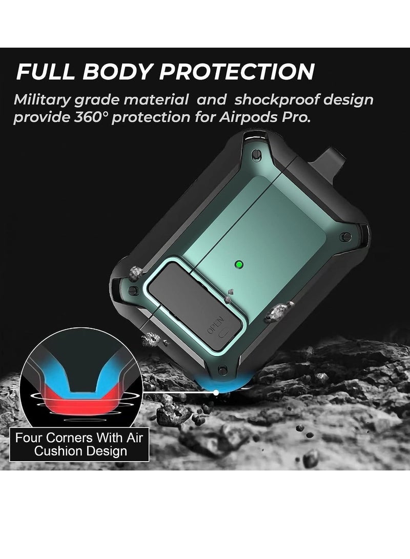 Upgraded [Secure Lock] Armor Airpod Pro Case, Fibuntun Shockproof AirPods Pro Cover Cool iPod Pro Case Designed for Apple Air Pod Wireless Pro Cases for Men Women - Image 2