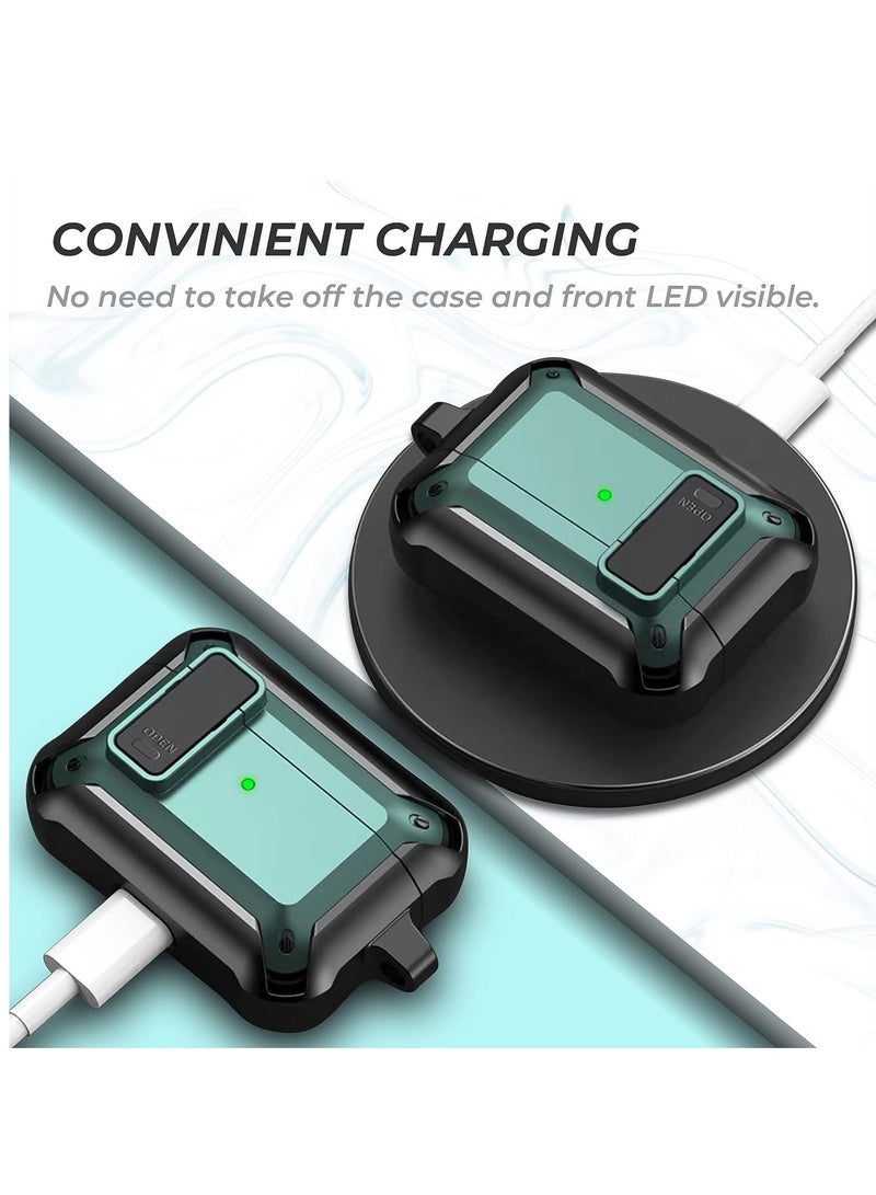 Upgraded [Secure Lock] Armor Airpod Pro Case, Fibuntun Shockproof AirPods Pro Cover Cool iPod Pro Case Designed for Apple Air Pod Wireless Pro Cases for Men Women - Image 4