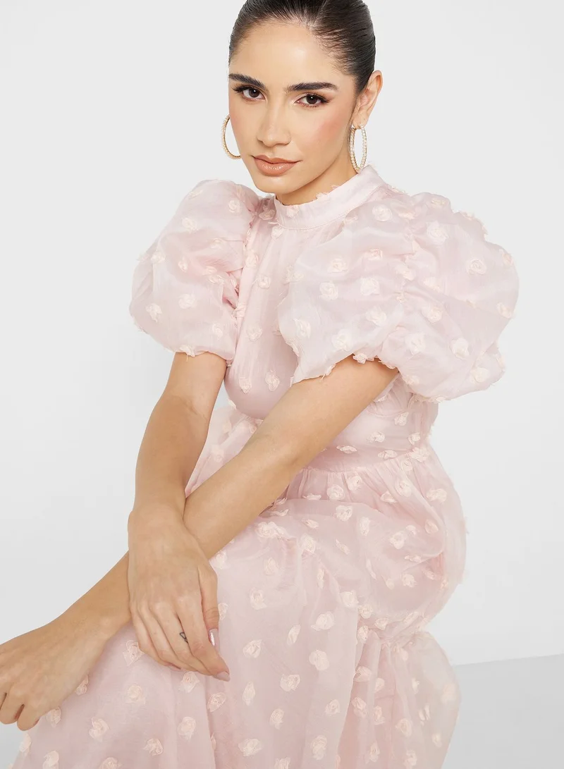 sister jane Balloon Sleeve Ruffle Dress