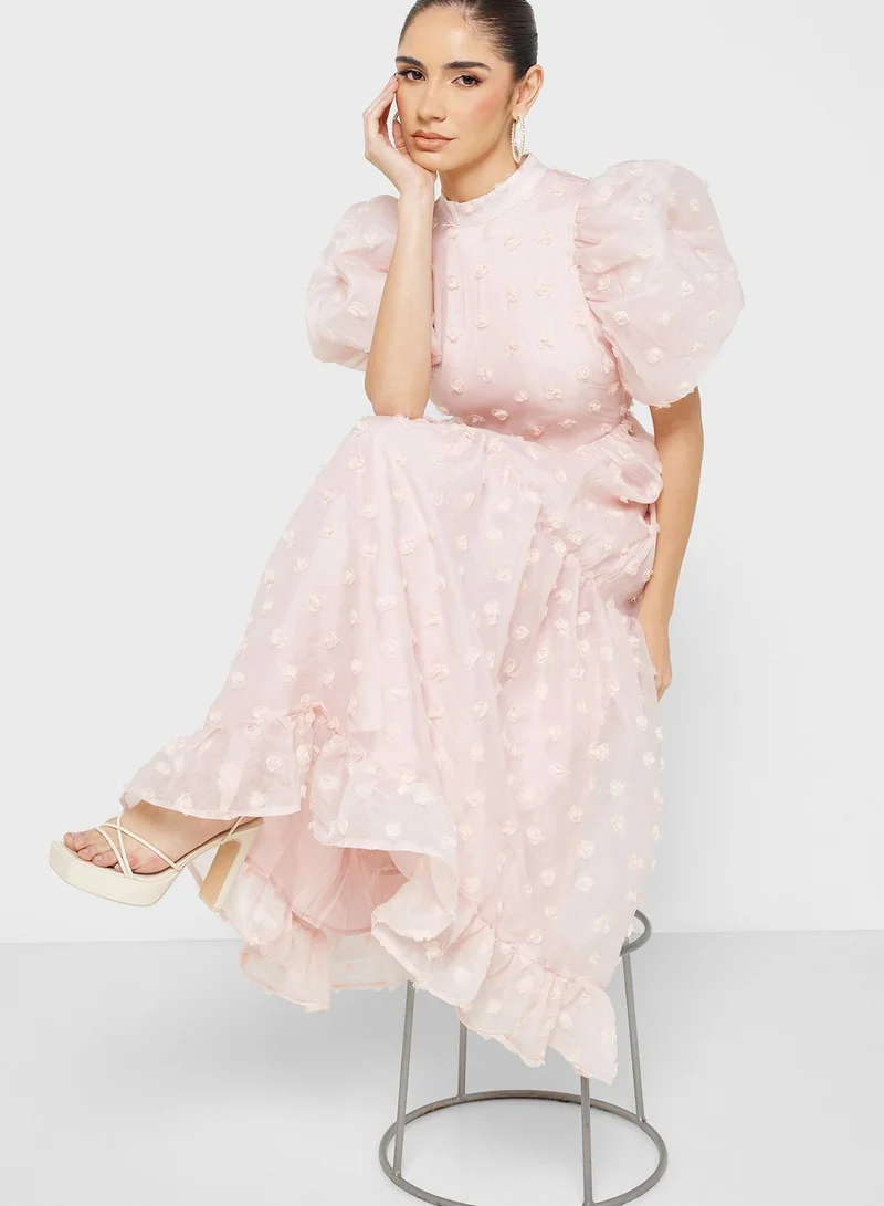sister jane Balloon Sleeve Ruffle Dress