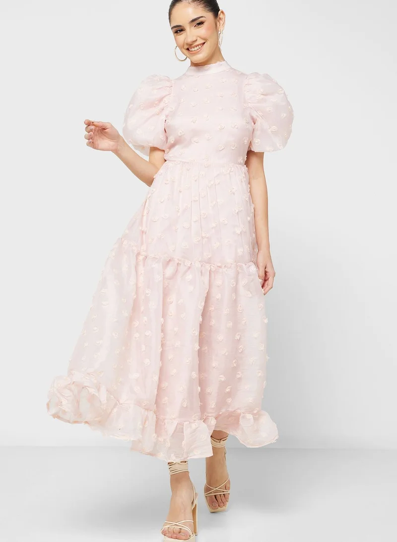 sister jane Balloon Sleeve Ruffle Dress