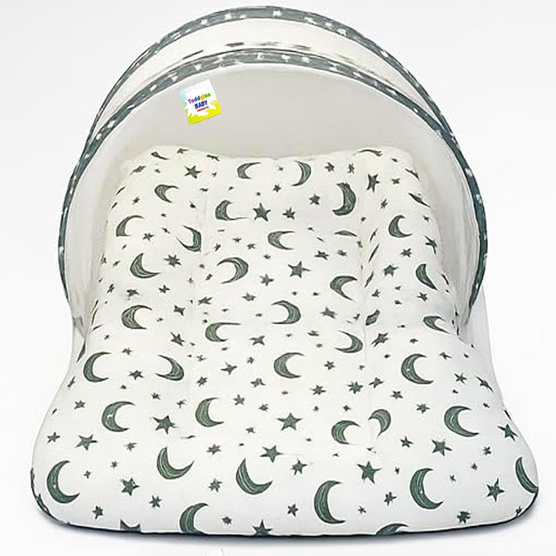 Toddylon Flat Bed Baby Bedding Set Mattress with Net New Born Carry Bag & Gaddi (0-6 Months) (3PCS Set) Grey - Image 3